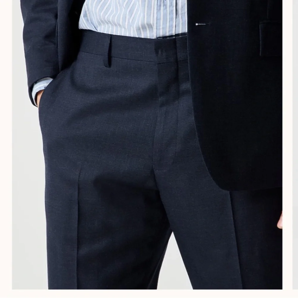 J crew heather navy Classic-fit Thompson worsted wool suit pant 31x30